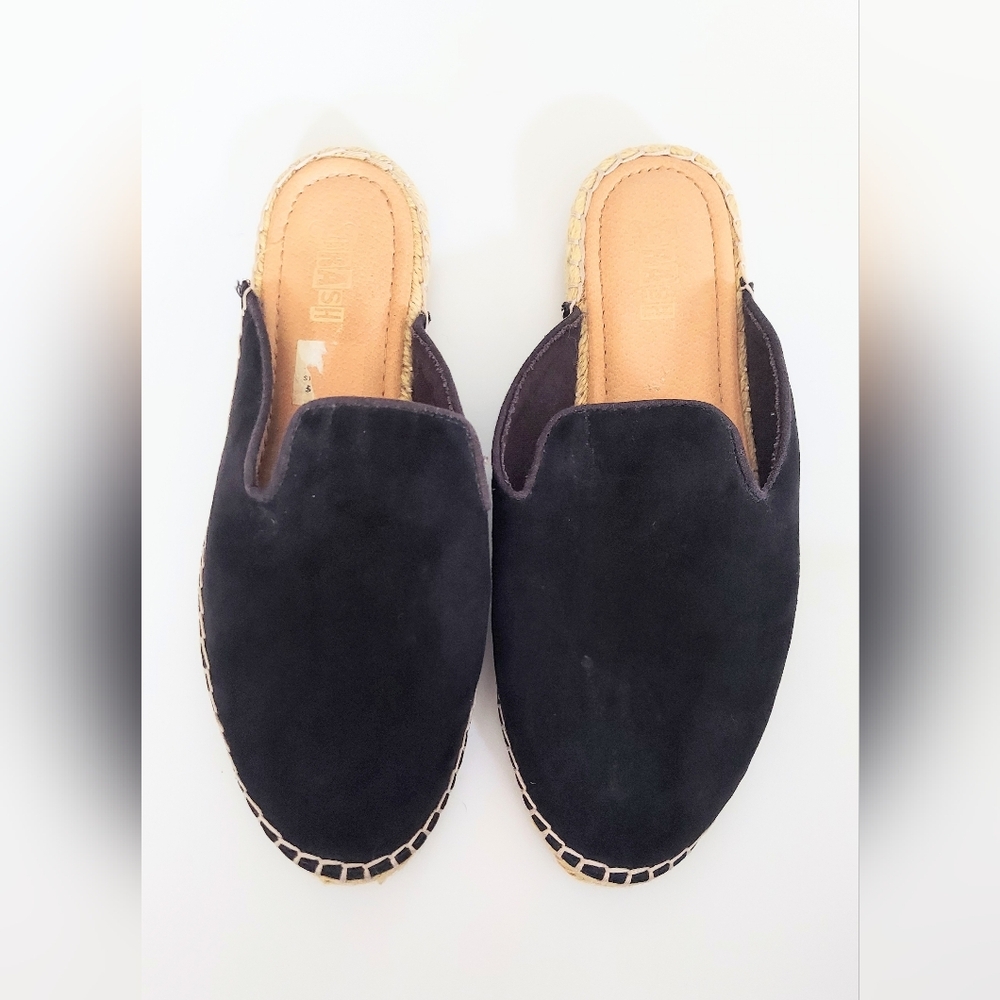 Brash Side Espadrille Slide On Sandals Black Womens Size 8.5